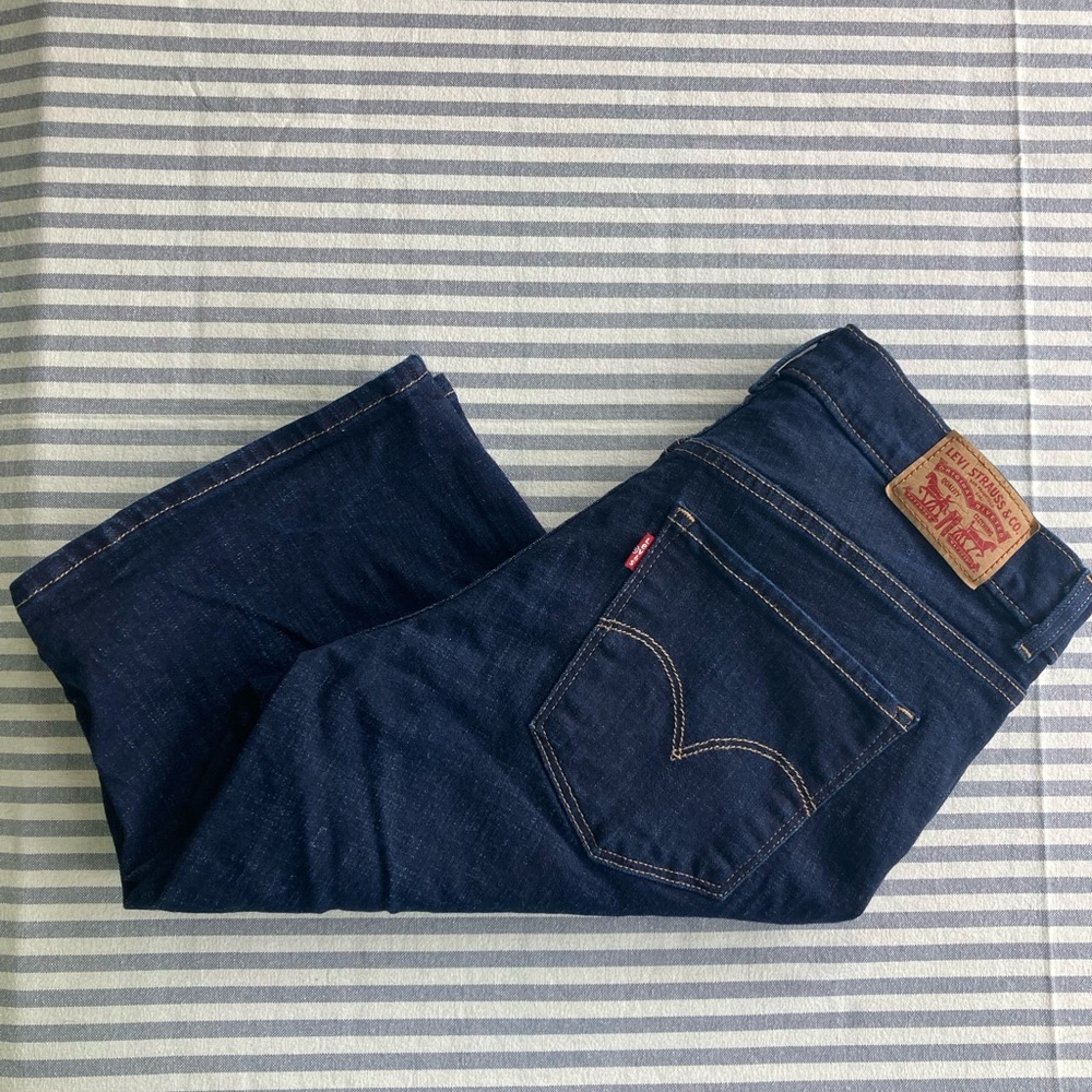 Levi's Dark Blue Straight Denim Jean Bermuda Shorts Women’s Size 29